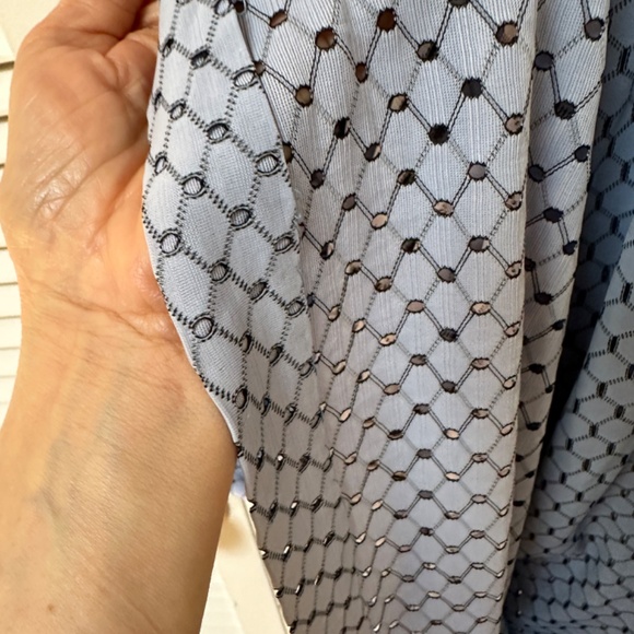 Vintage 1950s Light Blue Eyelet Nylon Day Dress Comfort & Stretch - Picture 9 of 15